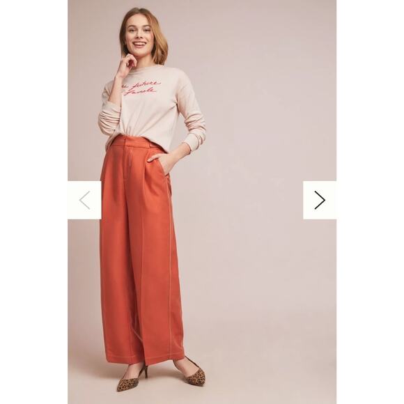 Anthropologie Pants - Anthropologie Conclave Trousers Rust Wide Leg Pants New 2